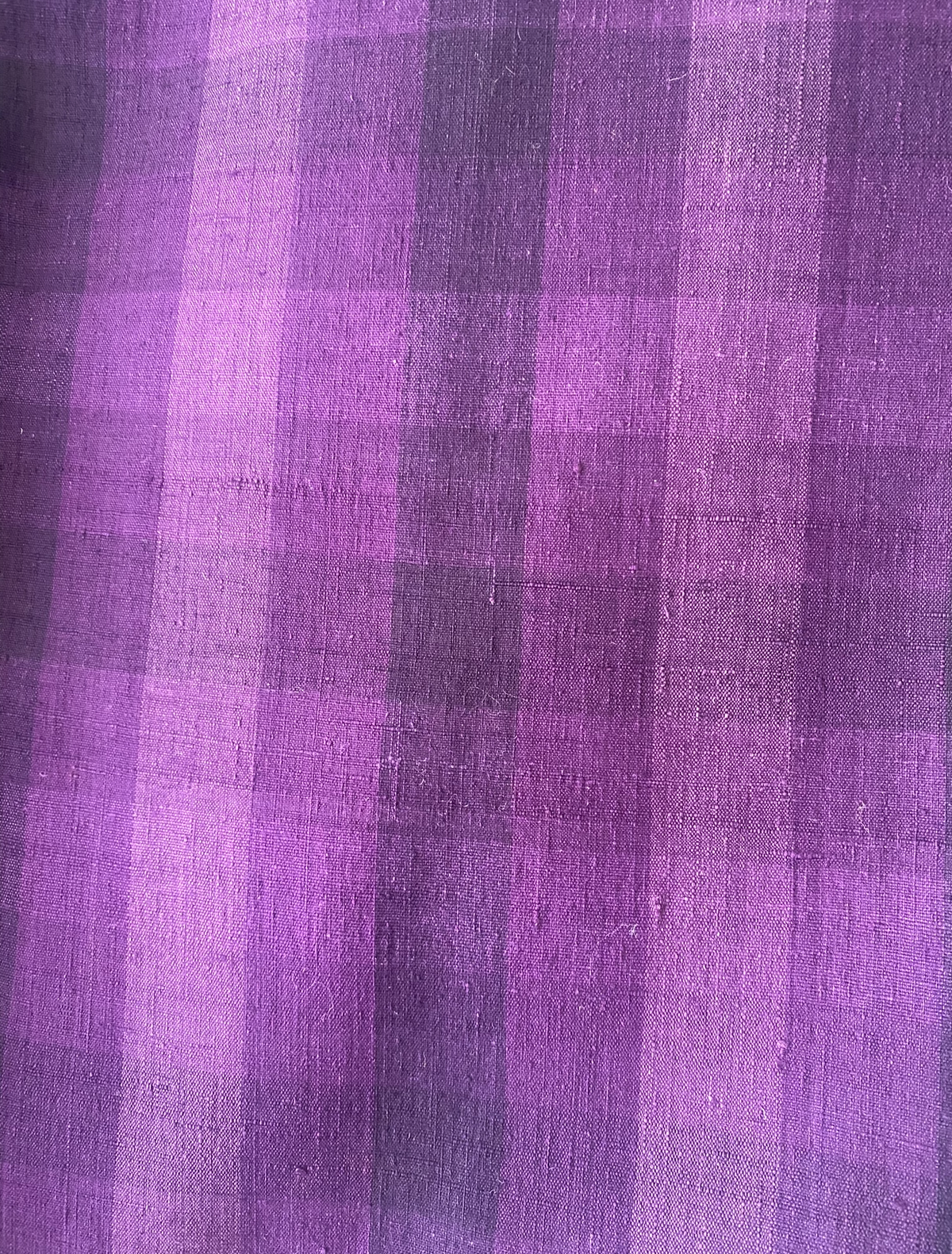 Hirayuki Tsumugi - Important Intangible Cultural Property - Purple Checkered Pattern 1960's