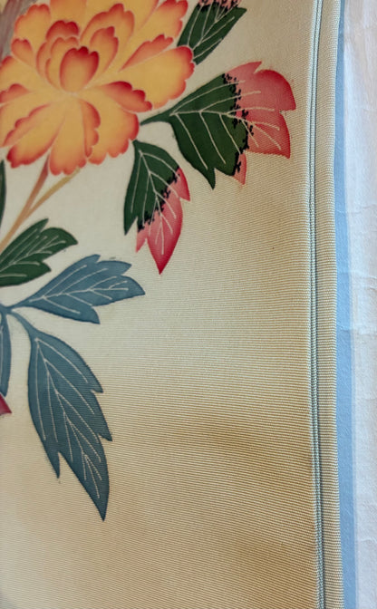1970s Kaga Yuzen Hand-Painted Nagoya Obi Vintage