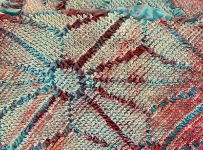 All-Over Shibori Silk Obiage with Geometric Pattern  1965-1975